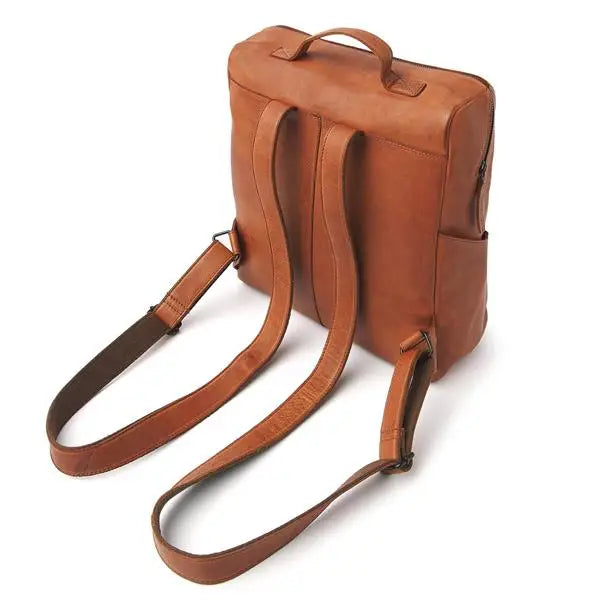 Leather Diabetes Backpack from Sweet Collections with adjustable straps and secure storage for essentials.