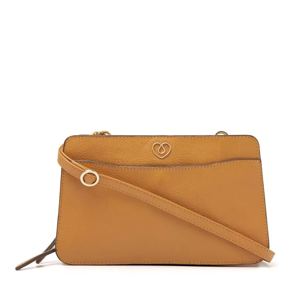 Leather diabetic supplies shoulder bag with adjustable strap, multiple compartments, and magnetic closure, designed for easy access and organization.