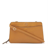 Leather diabetic supplies shoulder bag with adjustable strap, multiple compartments, and magnetic closure, designed for easy access and organization.