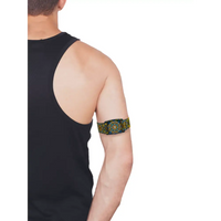 Celtic-style decorative armband with green and gold for Freestyle Libre Dia-Style Limited Edition