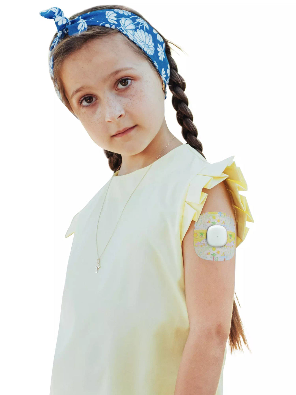 Parche adhesivo para Simplera Sync, diseño Childhood Memories, llevado por una niña