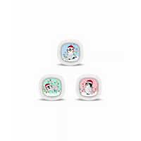 Three Christmas snow globes with cartoon penguins in Santa hats for Medtronic Simplera CGM