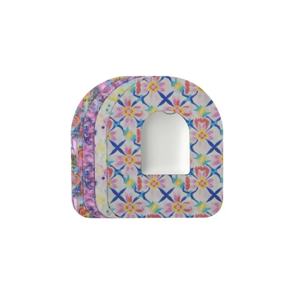 Parches adhesivos para pod Omnipod, serie Spring, 4 diseños apilados