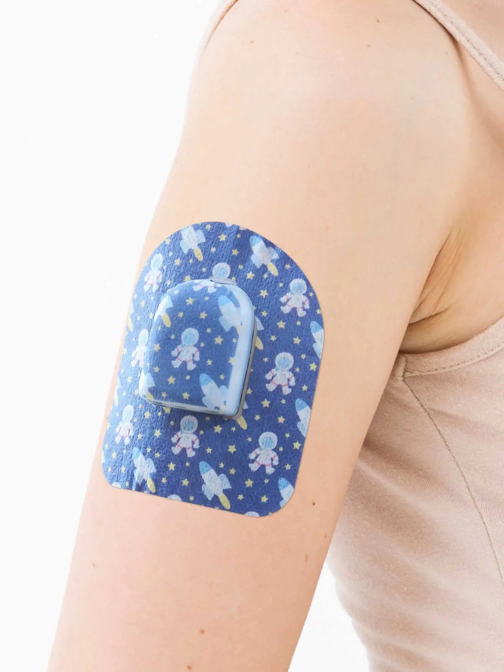 Parche adhesivo para pod Omnipod, diseño Astronaut, en el brazo