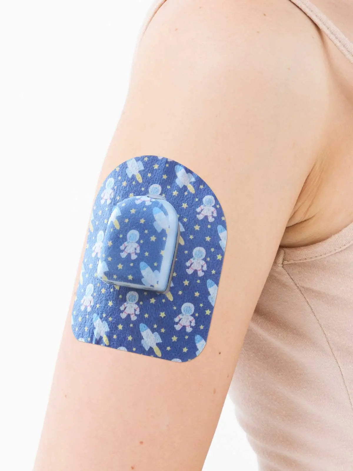Parche adhesivo para pod Omnipod, diseño Astronaut, en el brazo