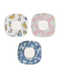 Parches adhesivos infantiles para Simplera Sync, diseños de mariposas y camuflaje azul