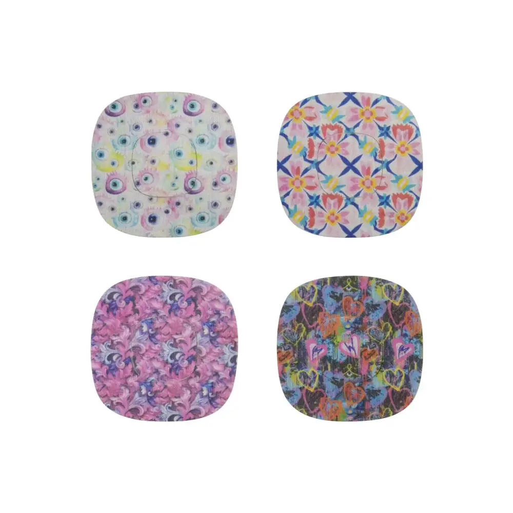 Parches adhesivos para Simplera Sync, serie Spring, 4 diseños uno al lado de otro
