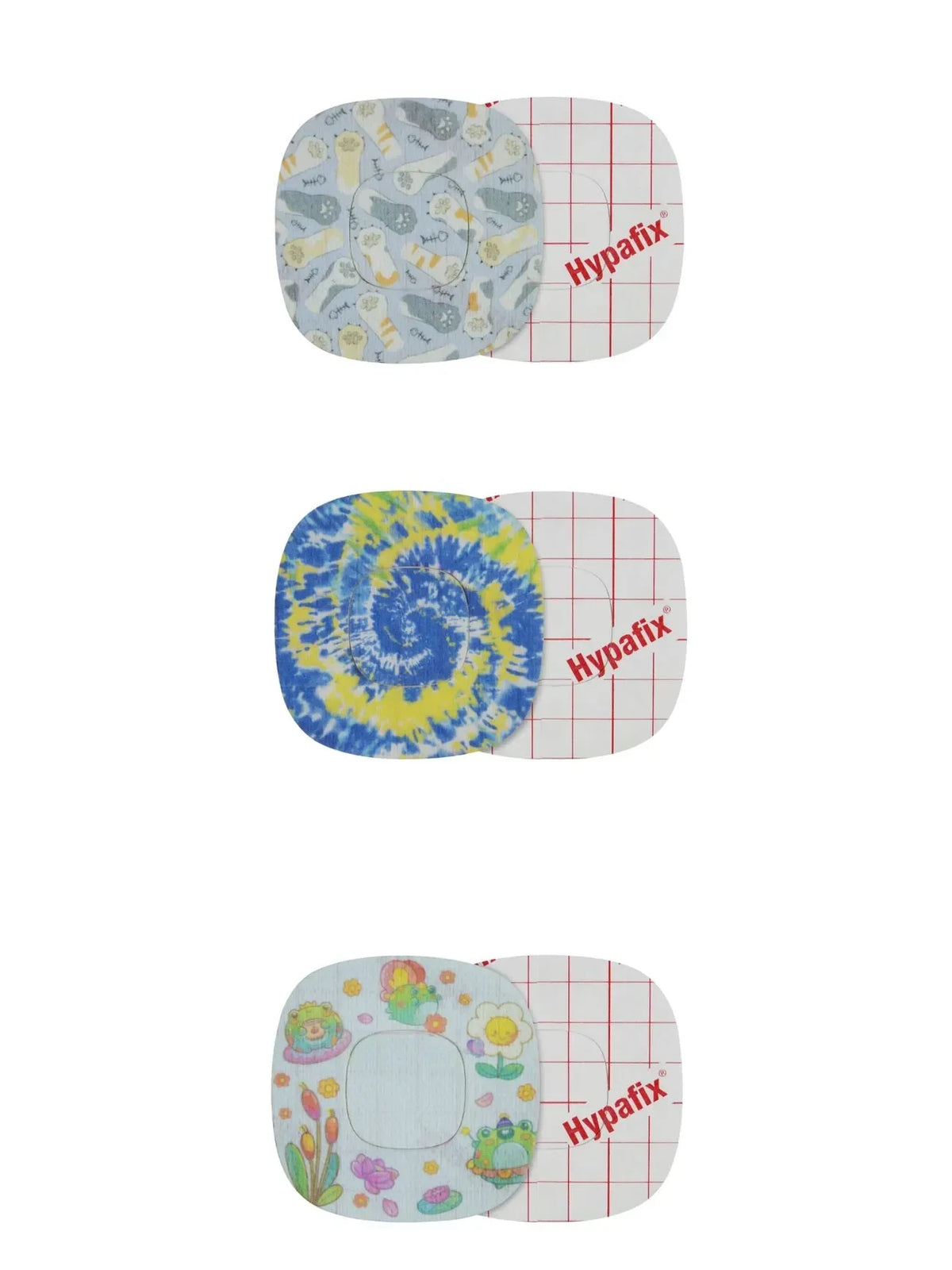Parches adhesivos infantiles para Simplera Sync, anverso y reverso con protector