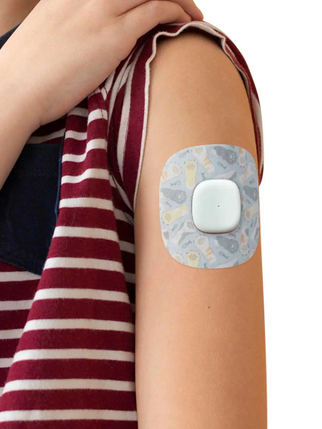 Parche adhesivo infantil para Simplera Sync, diseño de gatito en el brazo