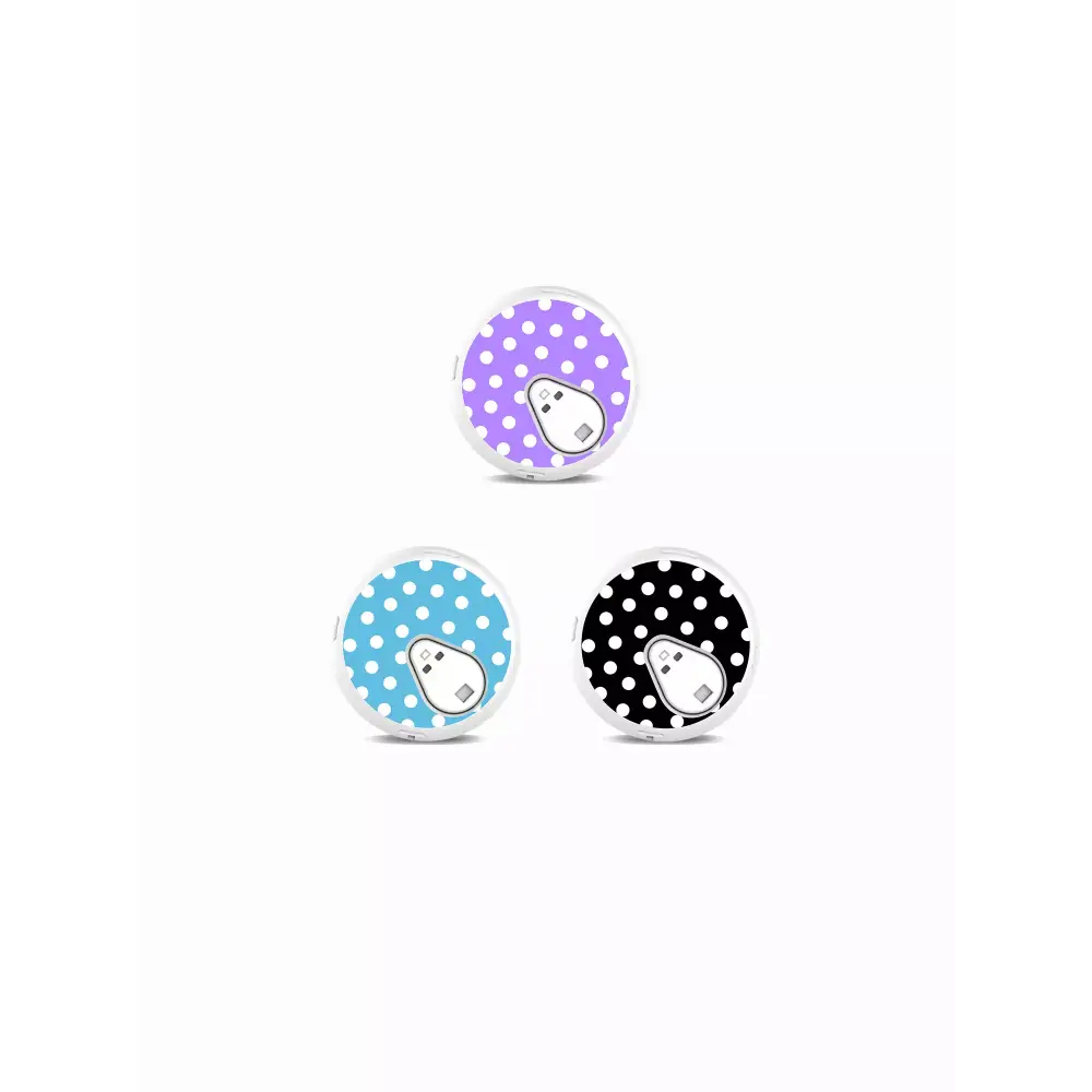 Sinocare iCan i3 CGM Stickers in Fun Vibes Polka Dots design. Customize your CGM sensor with polka dot patterns. Set includes 3 stickers.