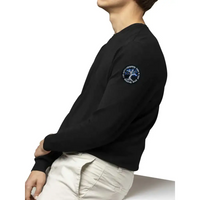 Viking-inspired Diabetes Awareness iron-on patch on black sweater.