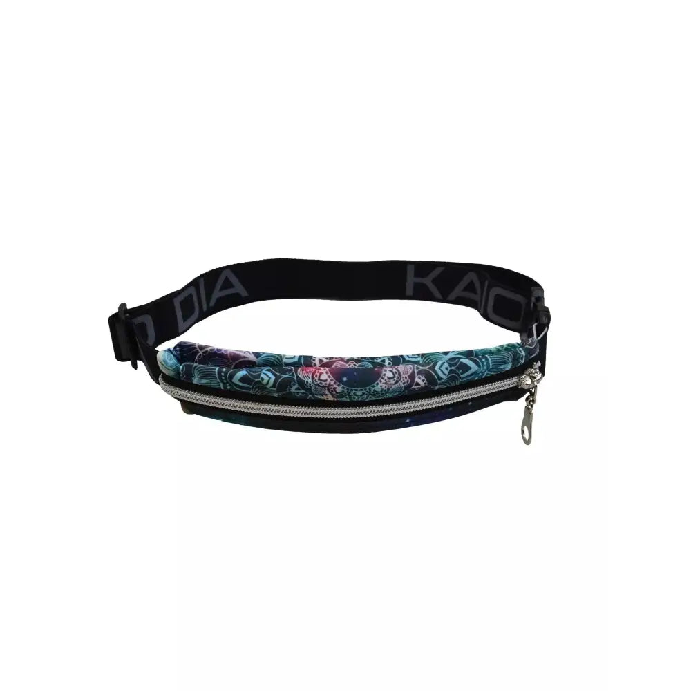 Insulin pump belt pouch in dark colors with adjustable strap and secure zippers.