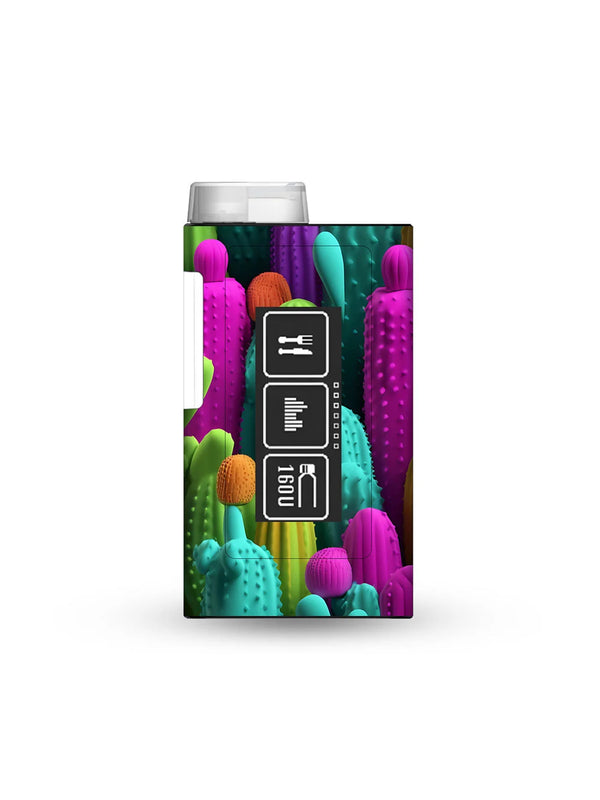 ypsopump mylife insulin pump sticker with colorful cactus pattern for playful and unique diabetes device customization