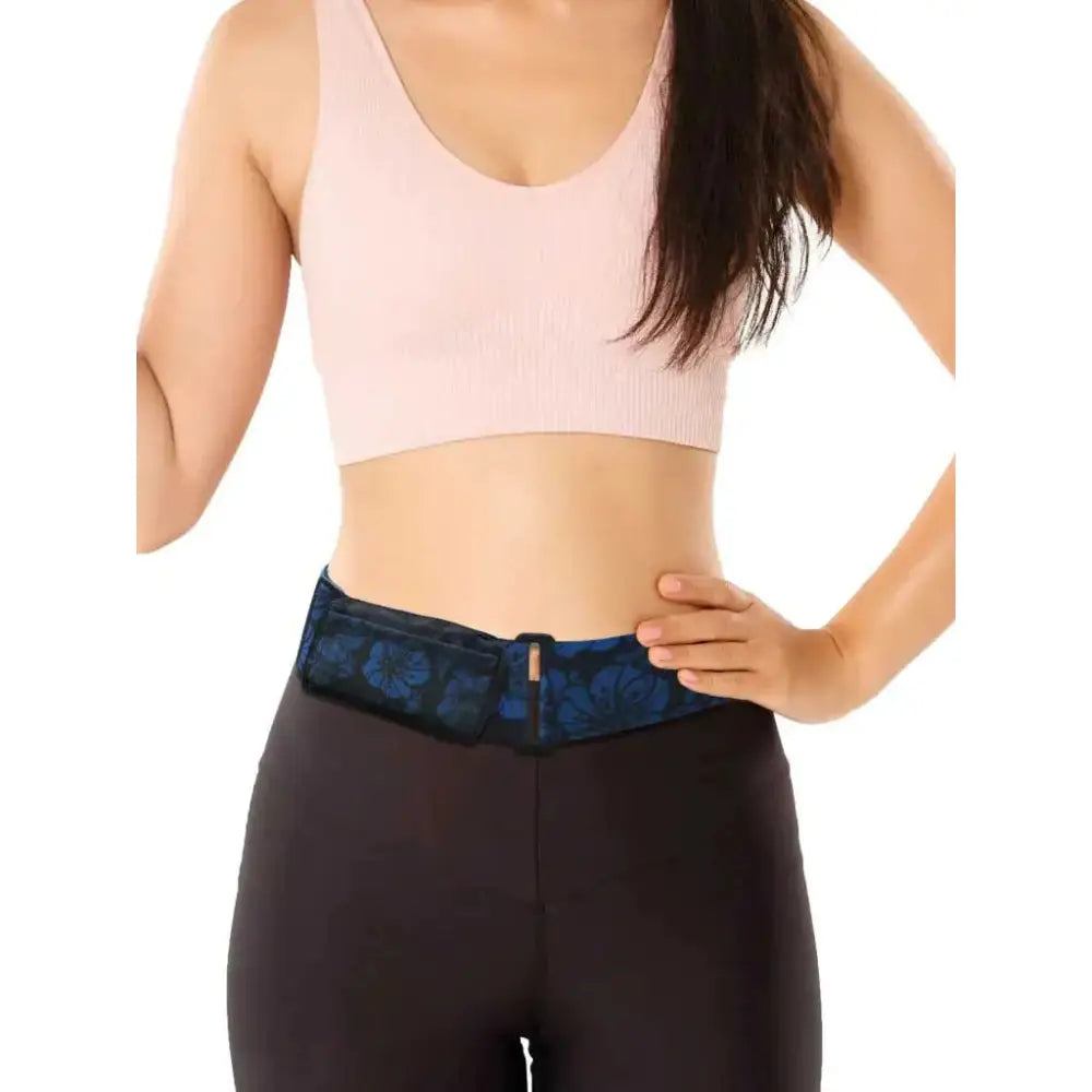 Horizontal Insulin Pump Case worn on belt, eco-friendly design for diabetes care.