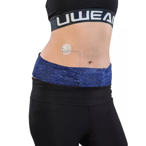 Insulin Pump Waist Belt - Dia-BellyBand Spacy Lacy Navy